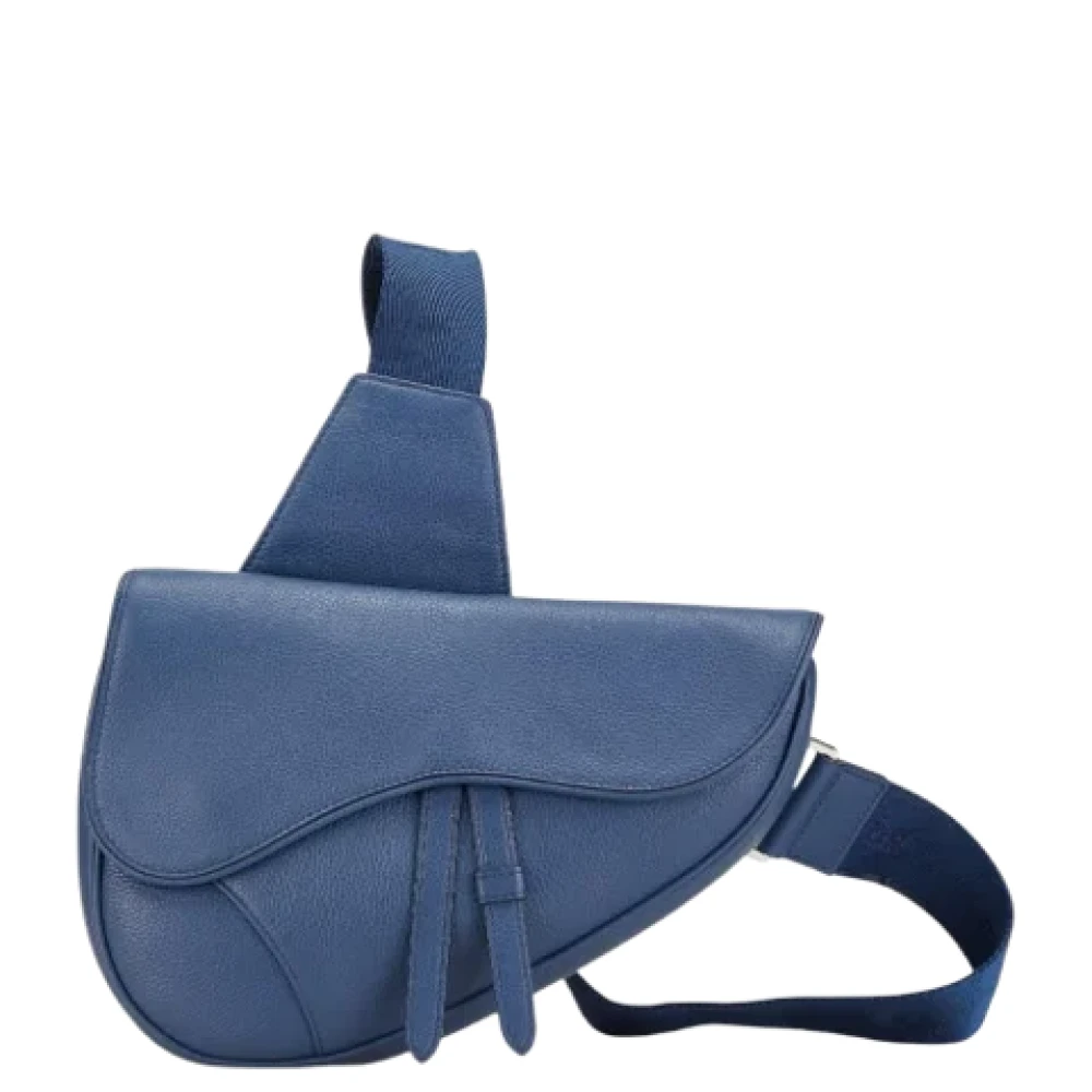 Dior Vintage Pre-owned Leather dior-bags Blue Dames