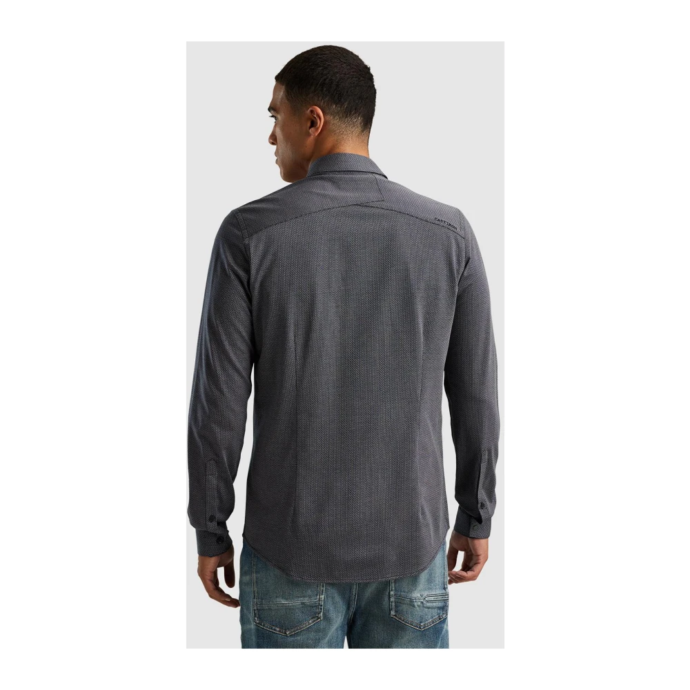 Cast Iron Grafisch Print Jersey Overhemd met Kraag Blue Heren