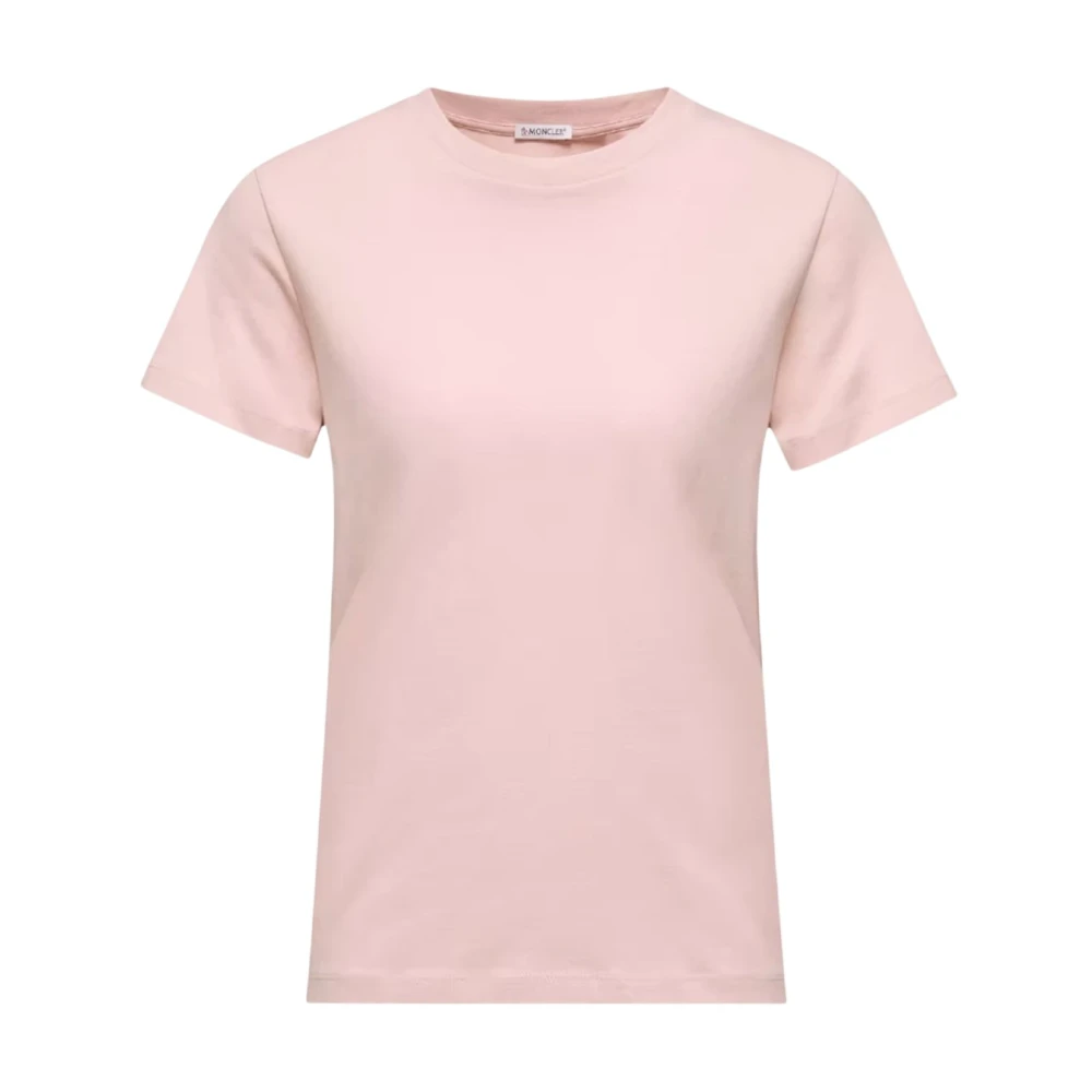 Moncler Donna Rosa - T-Shirt In Cotone Con Logo - Tops - S