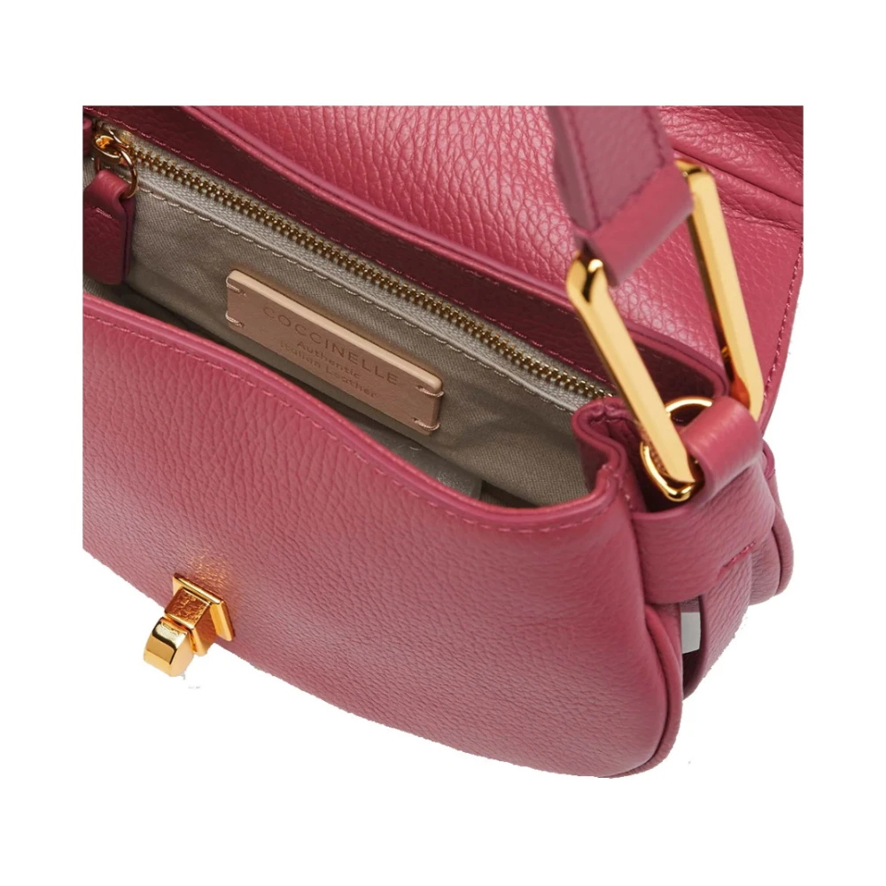 Coccinelle Roze Leren Twist Lock Tas Pink Dames