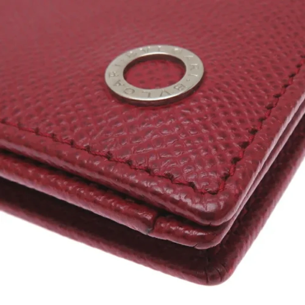 Bvlgari Vintage Pre-owned Leather wallets Red Dames