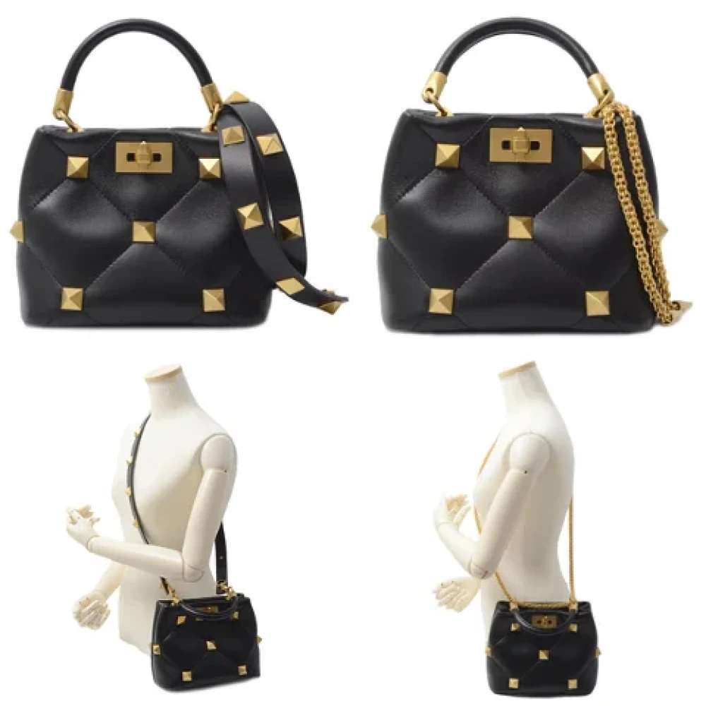 Valentino Vintage Pre-owned Fabric handbags Black Dames
