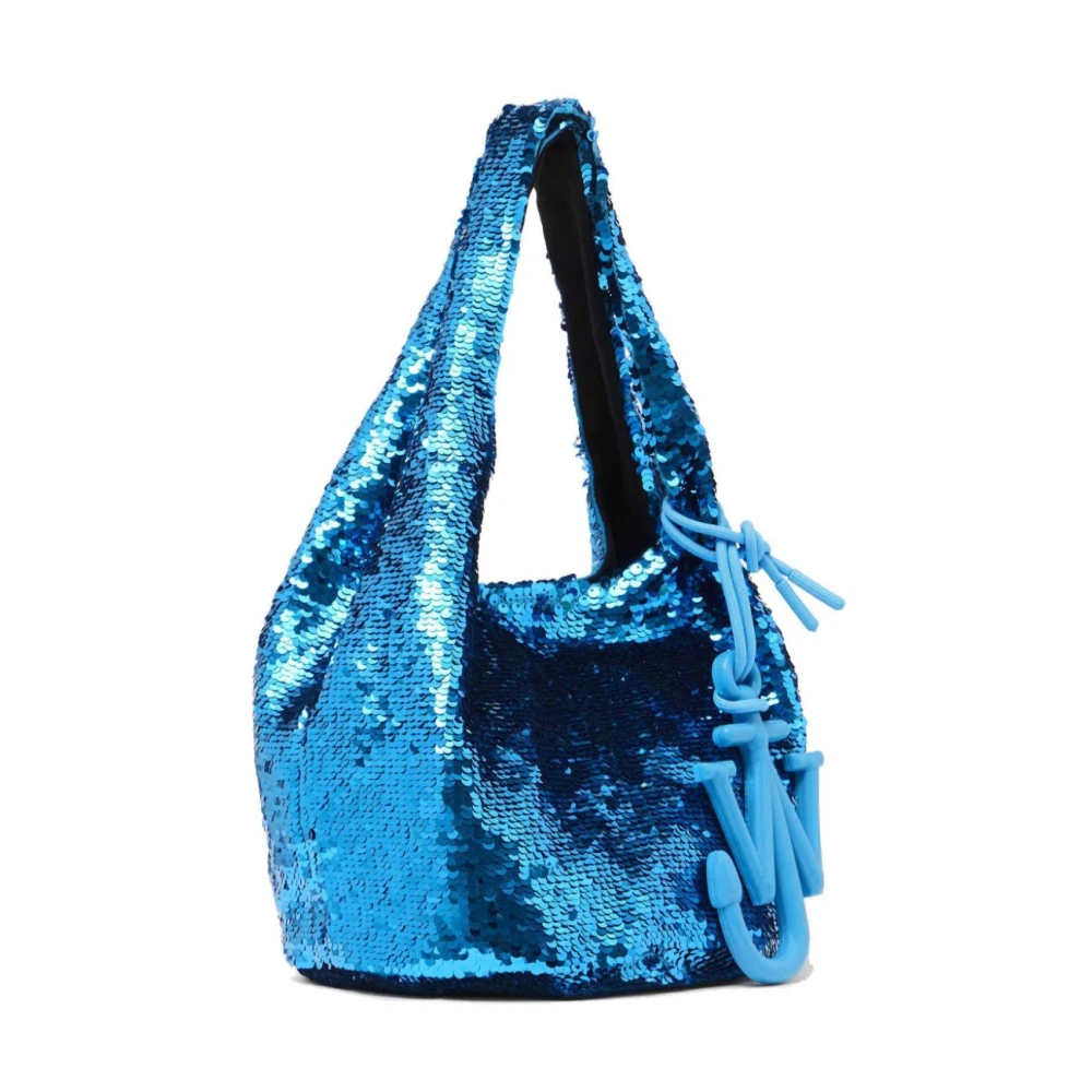 JW Anderson Blauwe Pailletten Versierde Top Handtas Blue Dames