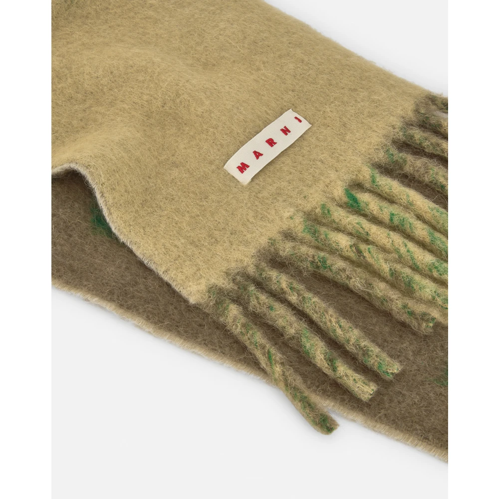 Marni Groene Logo Geborduurde Sjaal Green Heren