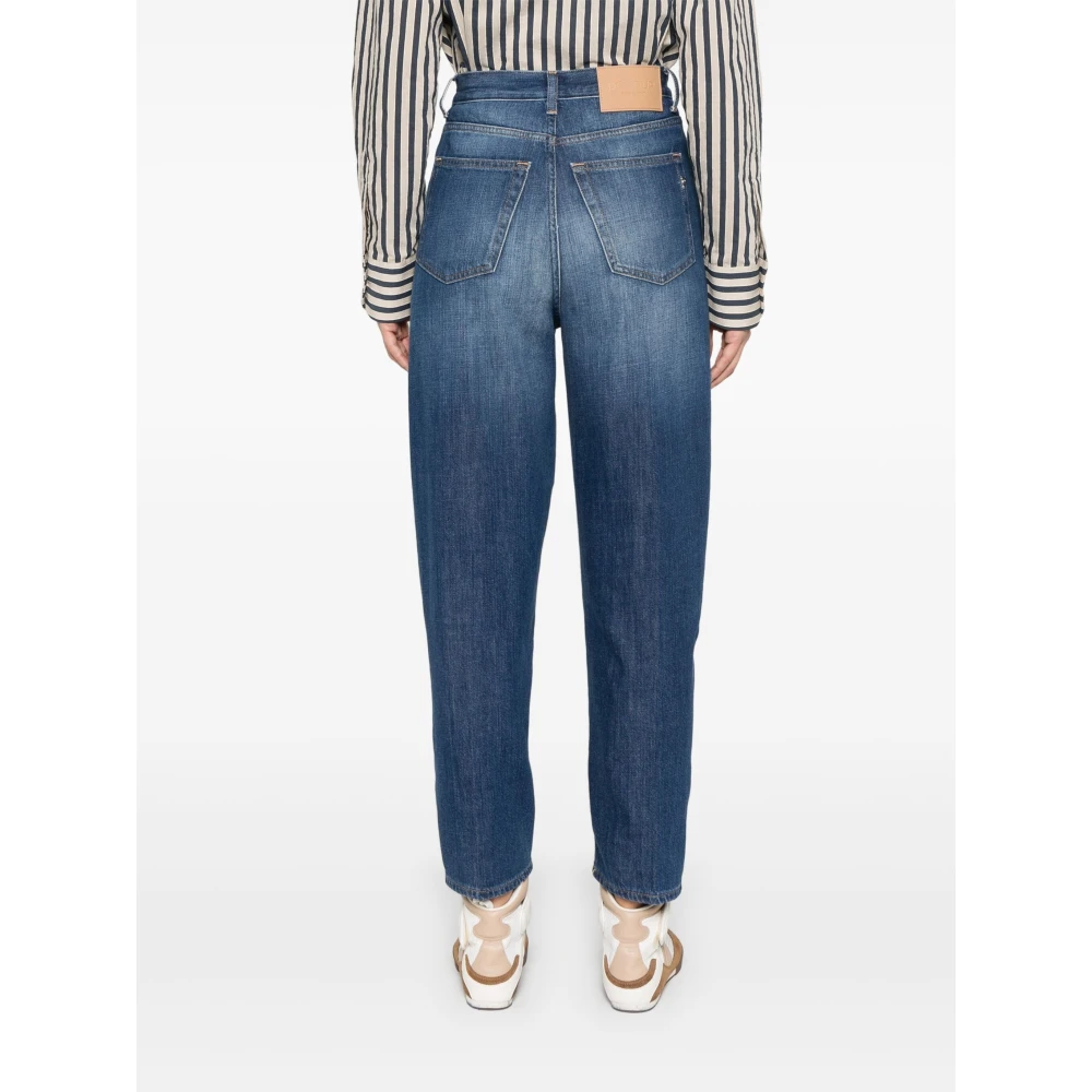 Dondup Loose Fit High Waist Jeans Blue Dames