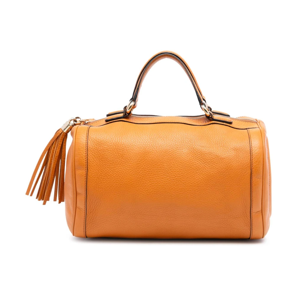 Gucci Vintage Women's Orange Pre-Owned Leather Barrel Bag