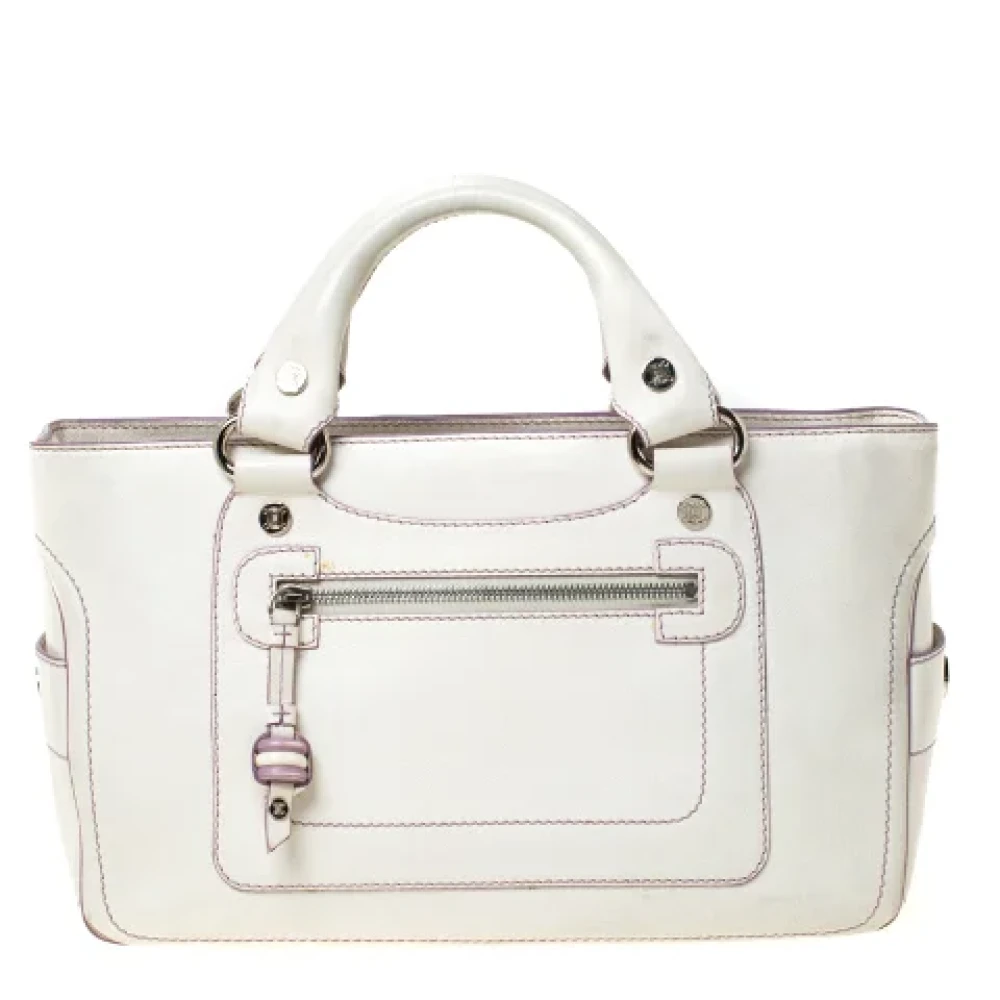 Celine Vintage Pre-owned Leather totes White Dames