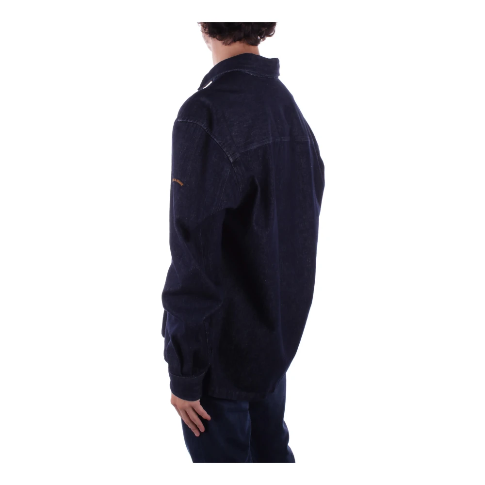 PAUL & SHARK Denim Yachting Logo Button Shirt Blue Heren