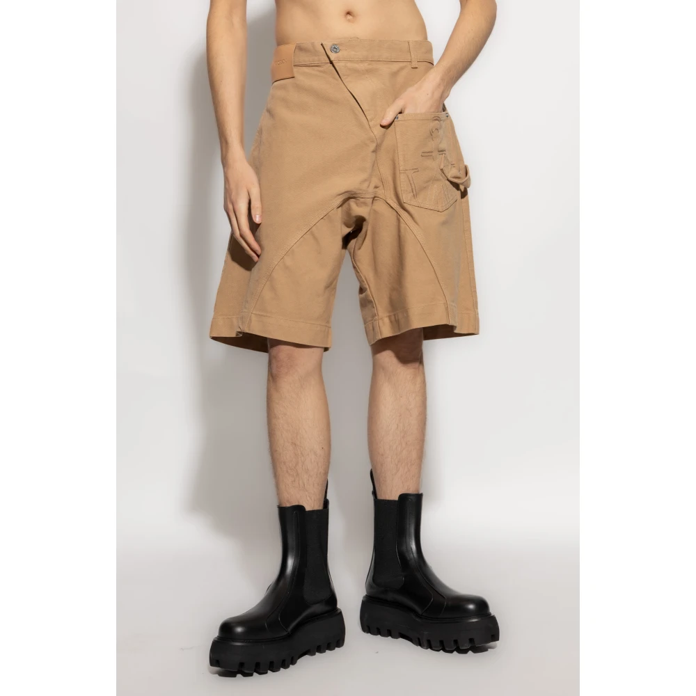 JW Anderson Logo shorts Beige Heren