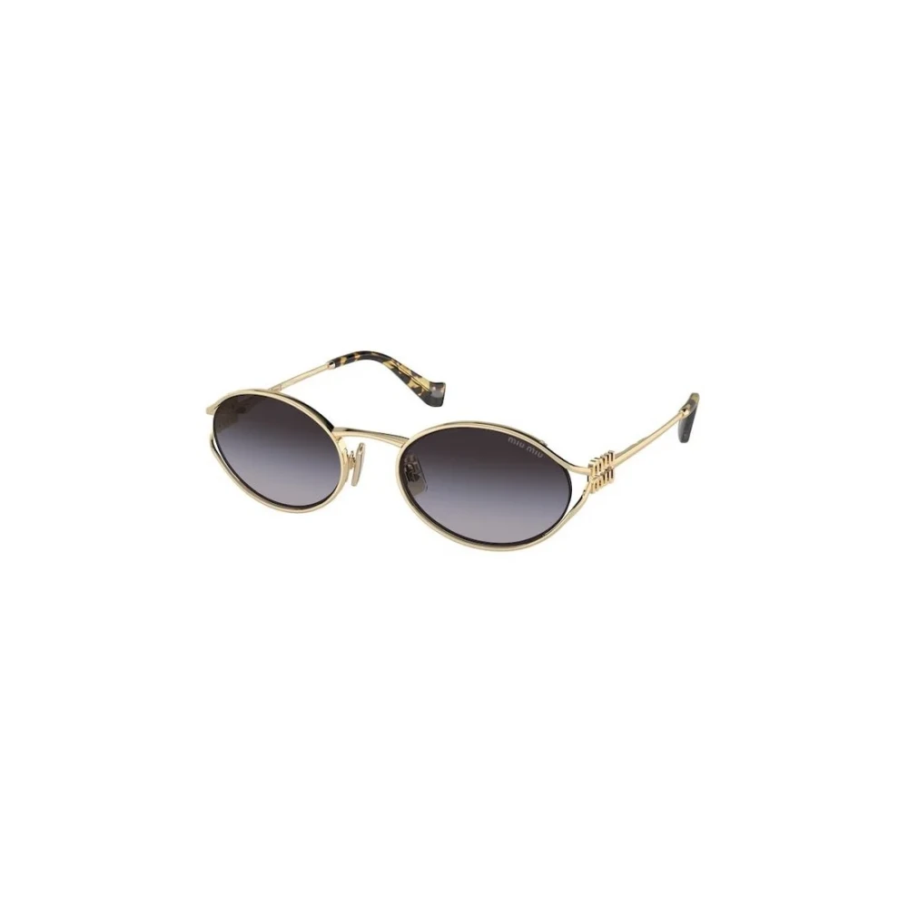 Miu Miu Womens Oval Sunglasses - Brass Gold Dark Brown - MU52YS - Metallics - One Size - Image 6