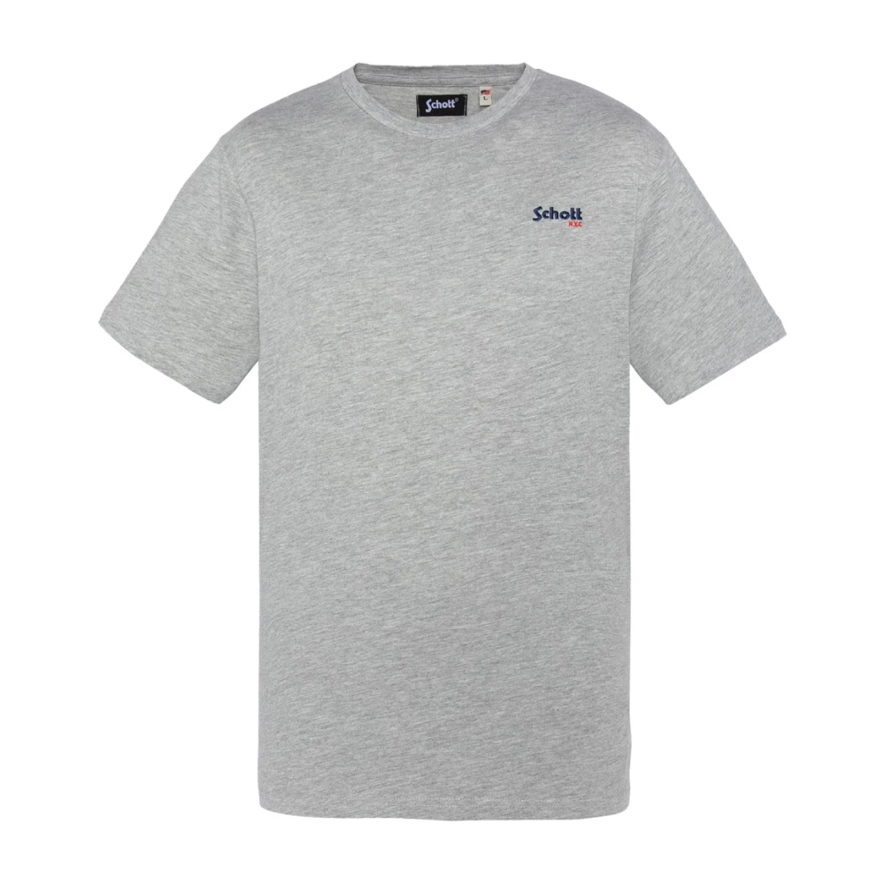 Schott NYC Katoen Logo TShirt Korte Mouw Gray Heren