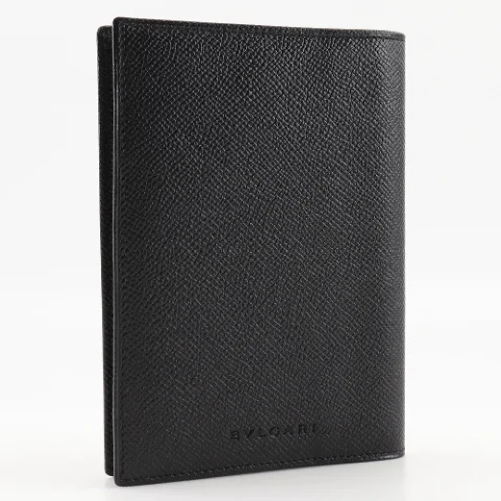Bvlgari Vintage Pre-owned Leather wallets Black Dames