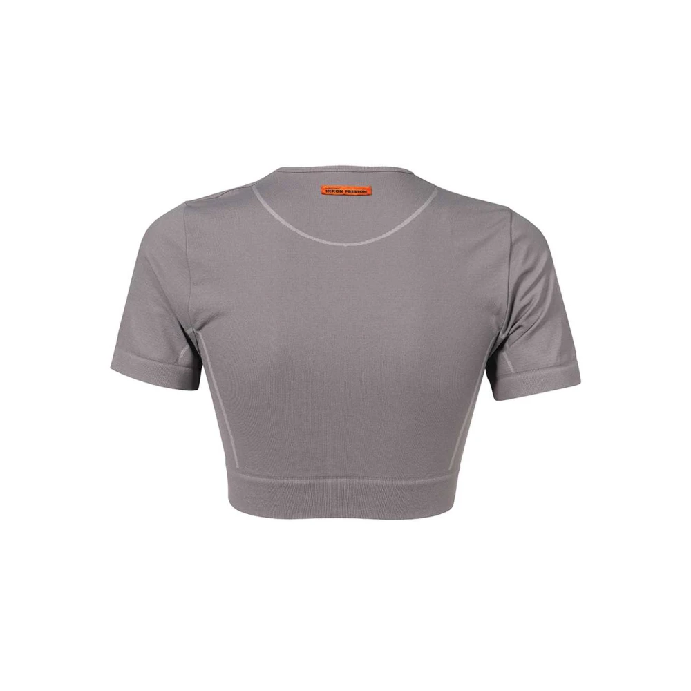 Heron Preston Geribbelde Crop Top Gray Dames