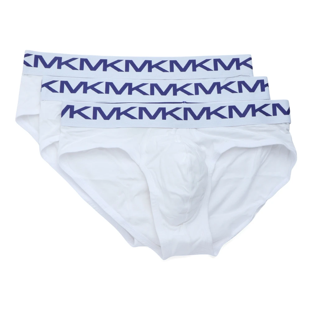 Michael Kors 3-Pack Stretch Factor Logo Print Briefs White Heren