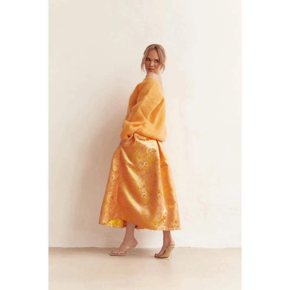 American Dreams Batik-geïnspireerde Mohair Cardigan Orange Dames