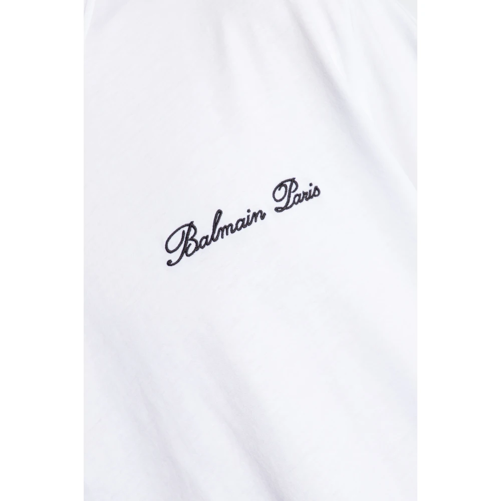 Balmain T-shirt met logo White Heren