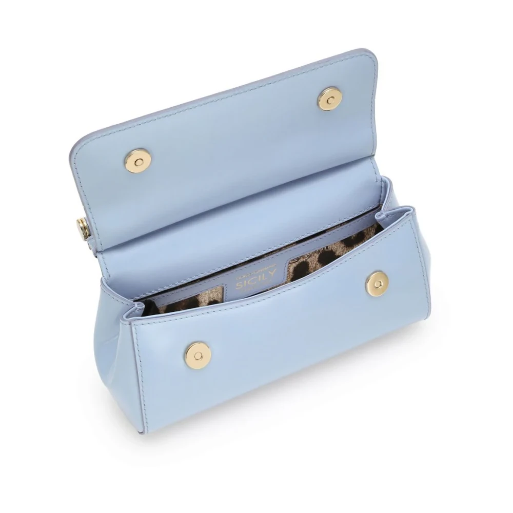 Dolce & Gabbana Heldere Blauwe Leren Crossbody Tas Blue Dames