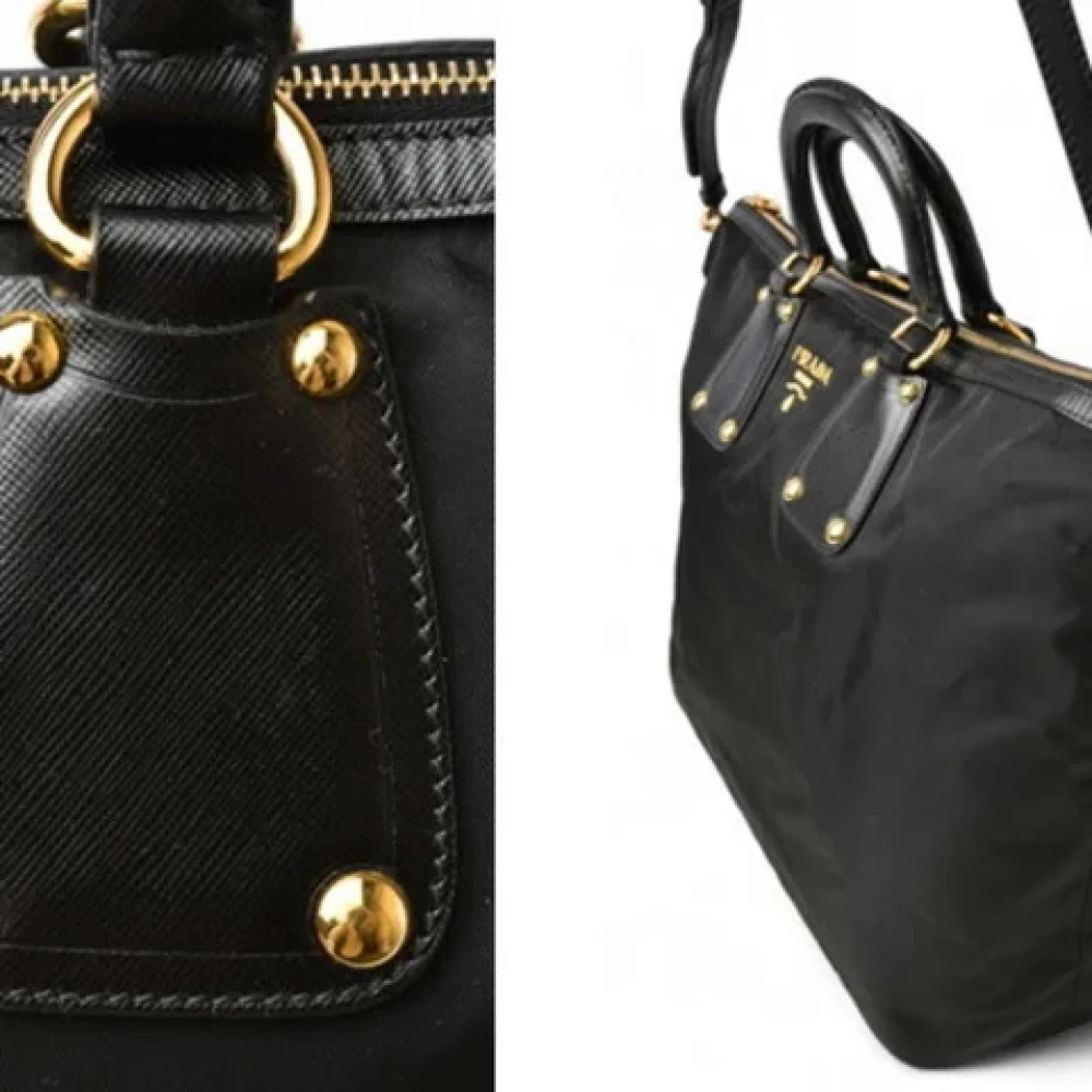 Prada Vintage Pre-owned Leather handbags Black Unisex