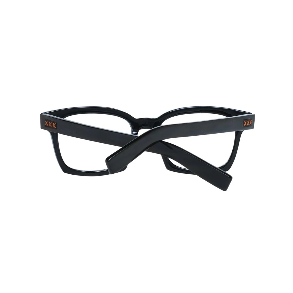Ermenegildo Zegna Zwarte Trapezium Optische Monturen met Demo Lenzen Black Heren