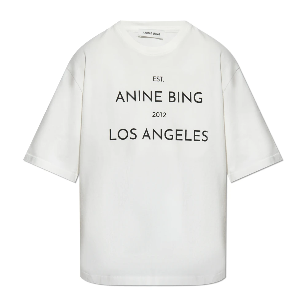 Anine Bing Women's White T-Shirts, Xs, Rudy T-Shirt