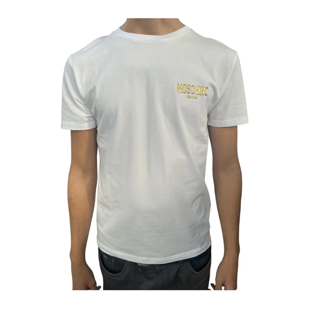 Moschino Katoenen T-shirt met korte mouwen voor mannen White Heren