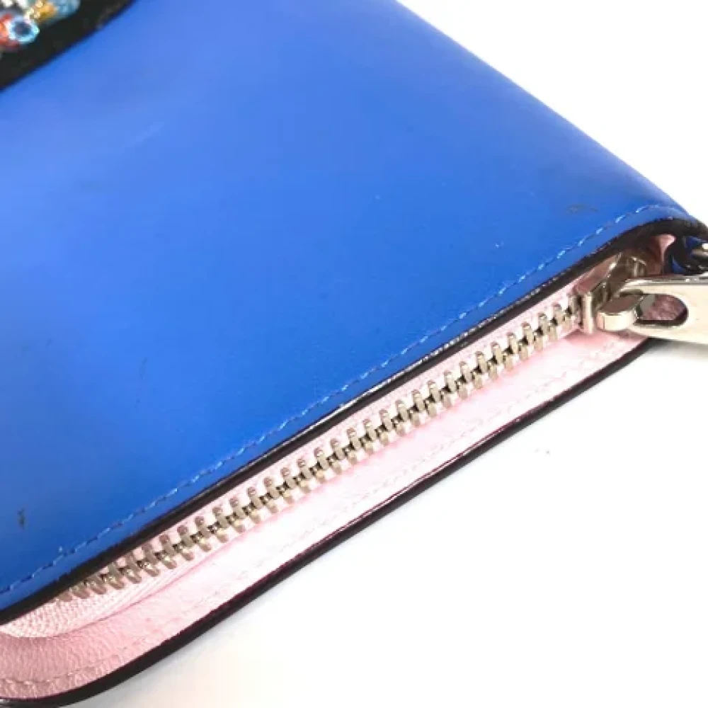 Dior Vintage Pre-owned Leather wallets Blue Dames