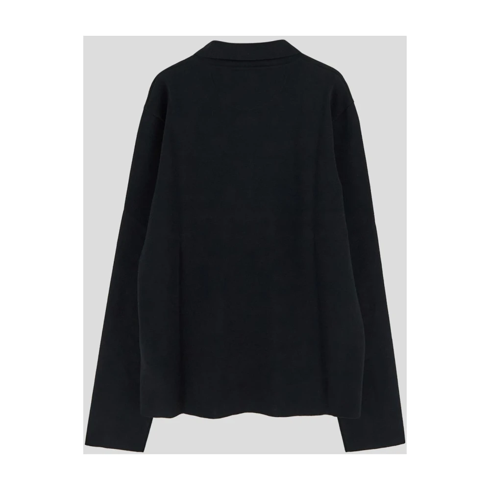 Valentino Wollen Zwarte Polo Shirt Black Heren