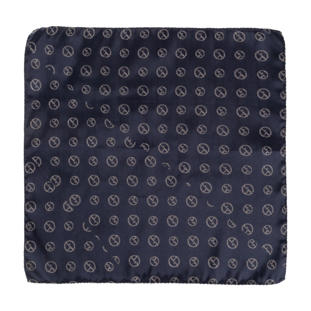 Giorgio Armani Herren Blau Asv Seidenes Einstecktuch