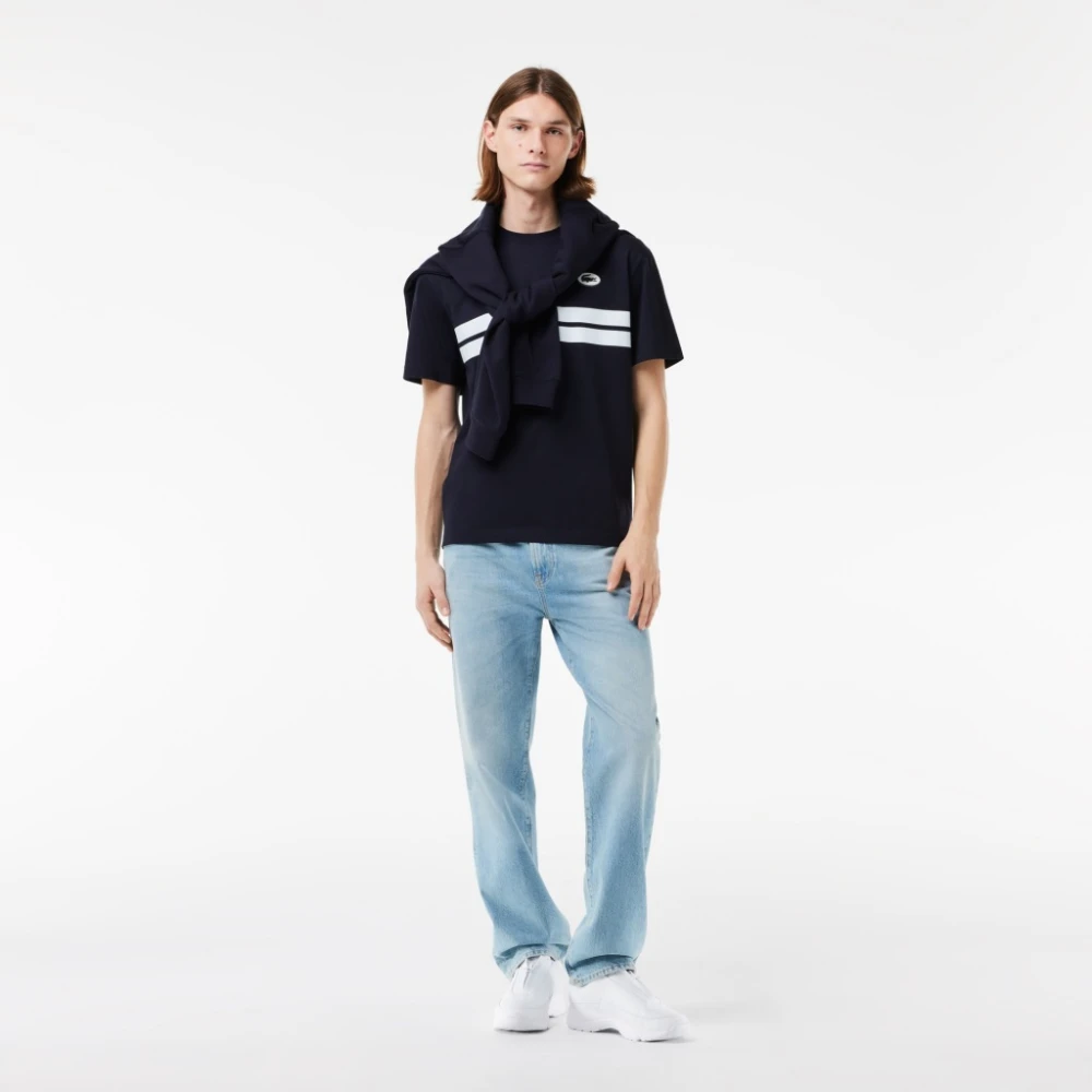 Lacoste Casual Tee-Shirt voor Mannen Blue Heren