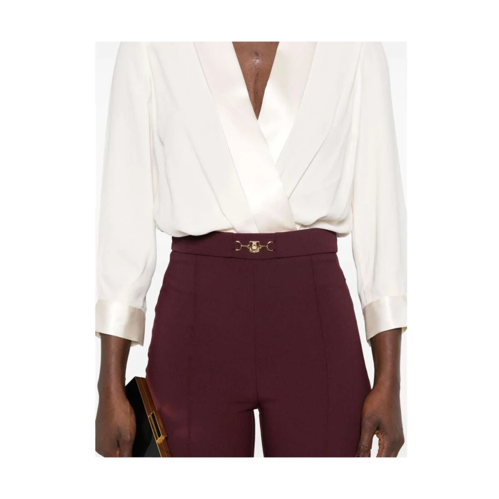 Elisabetta Franchi Zijde Blend Jumpsuit met Kruishals Multicolor Dames