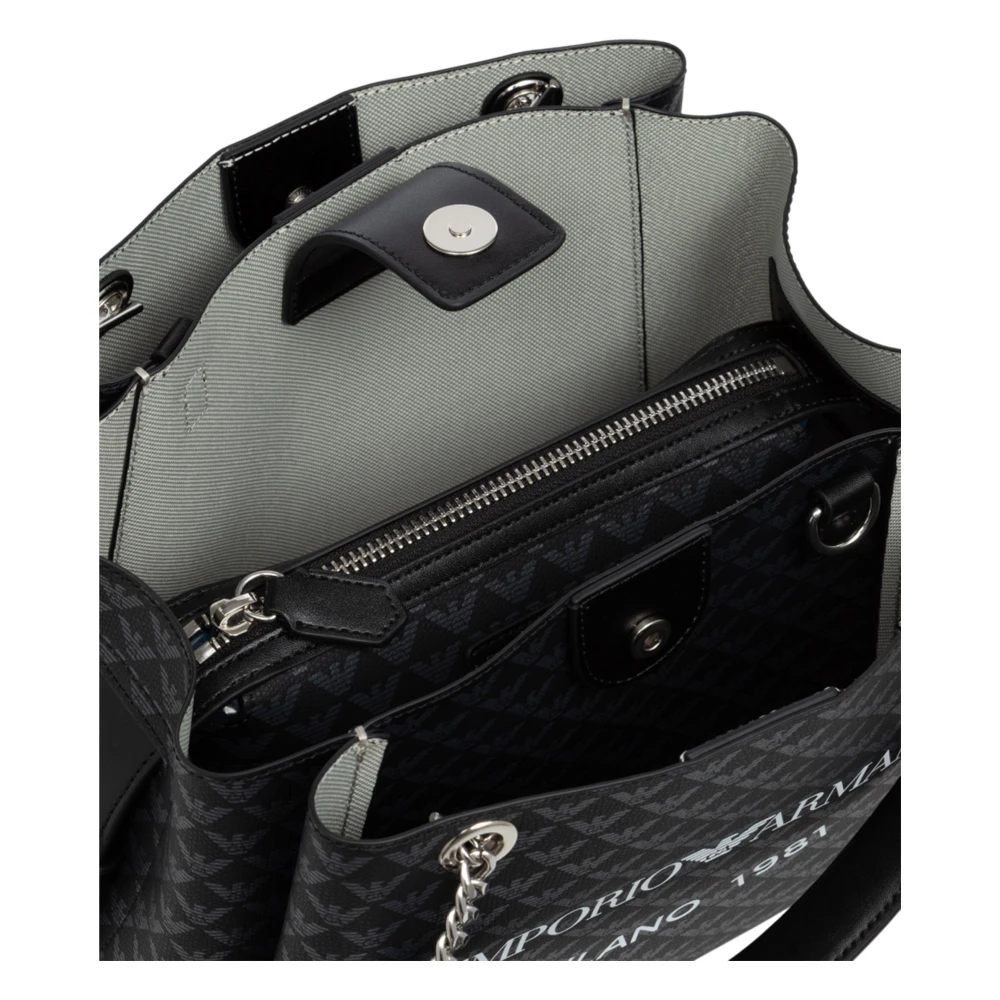 Emporio Armani Multicolor Schoudertas met Magneetsluiting Black Dames
