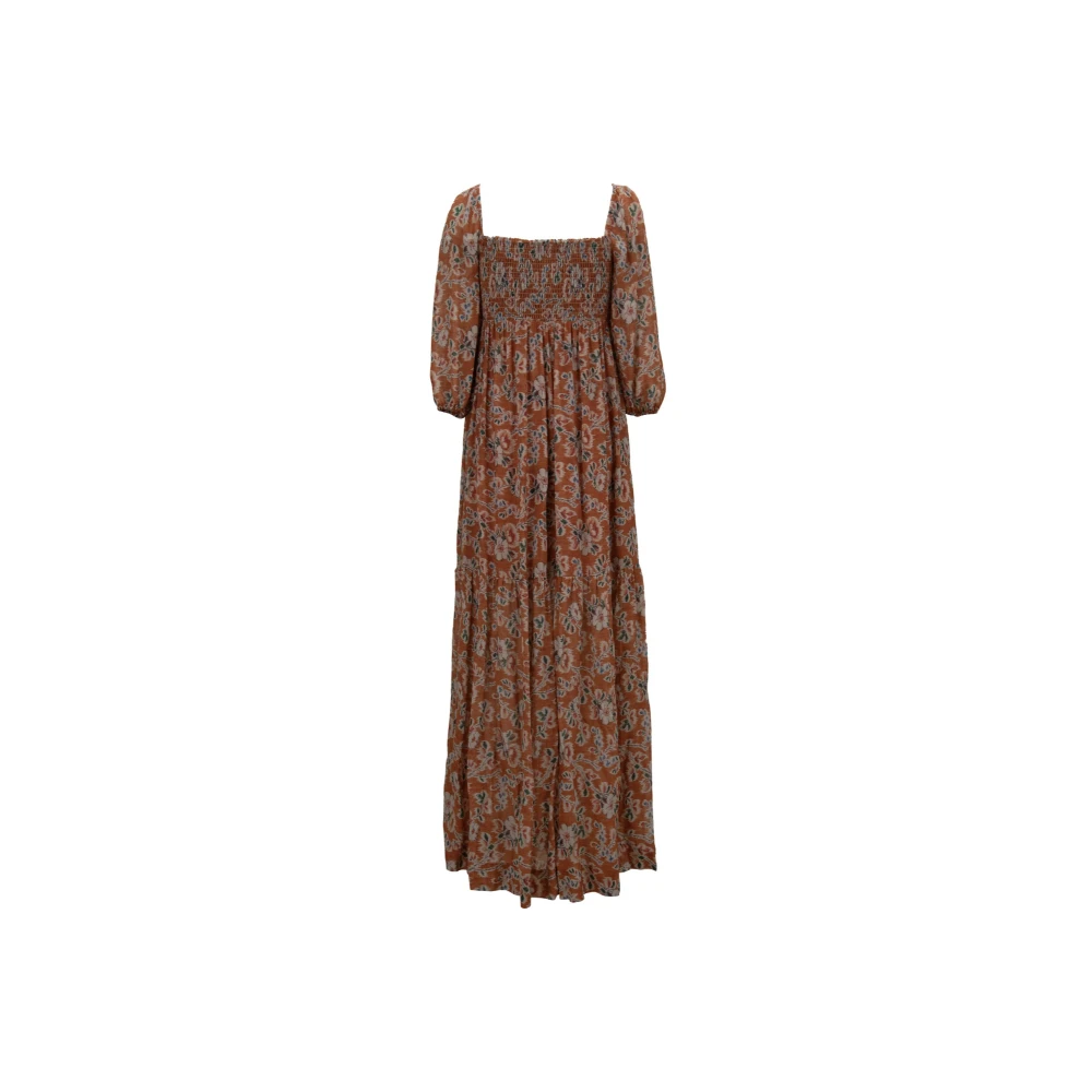 Aniye By Lange bloemenjurk met pofmouwen Multicolor Dames