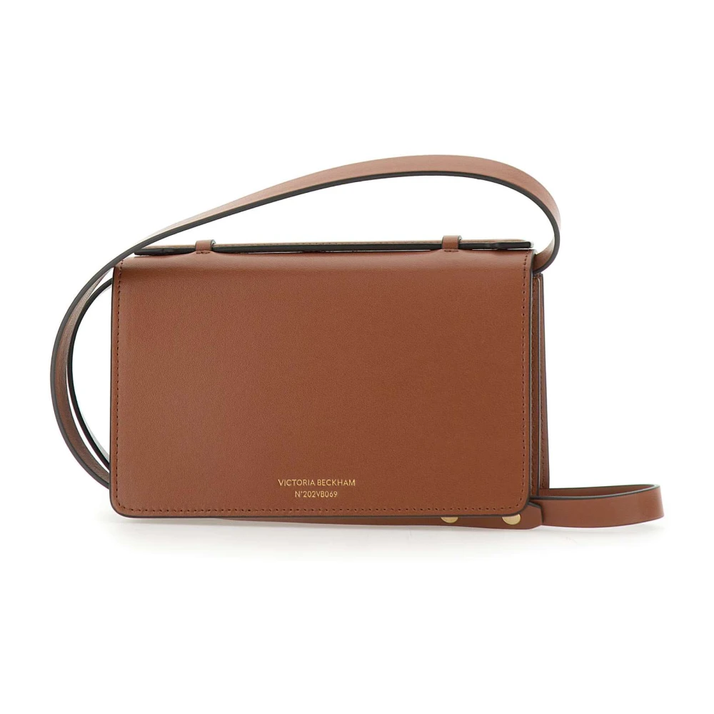 Victoria Beckham Bruin Leren Schoudertas The Dorian Brown Dames