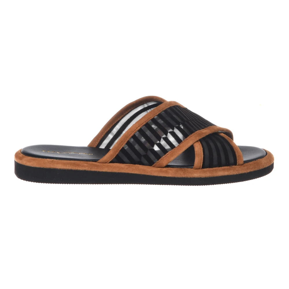 Baldinini Vrouw Zwart Schoenen Dames, 41 Eu, Suède, Mesh En Suède Muiltje
