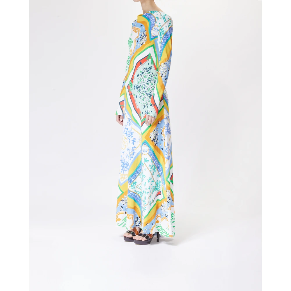 Moschino Lange Sjaalprint Jurk Multicolor Dames