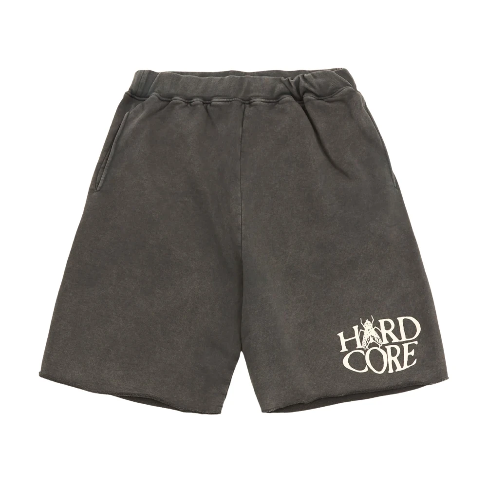 Aries Hardcore Sweatshorts met Wide Leg Cut Black Heren