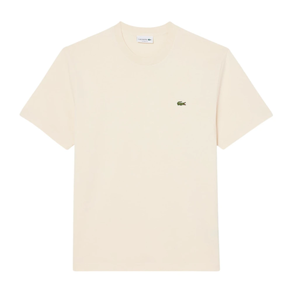 Lacoste Men's Beige T-Shirts, M, Classic Fit Cotton T-Shirt