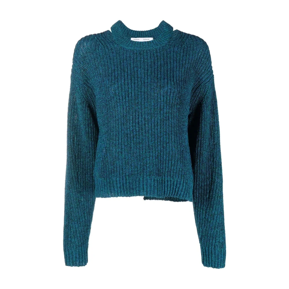 Proenza Schouler Blauwe Casual Cut Out Sweater Blue Dames