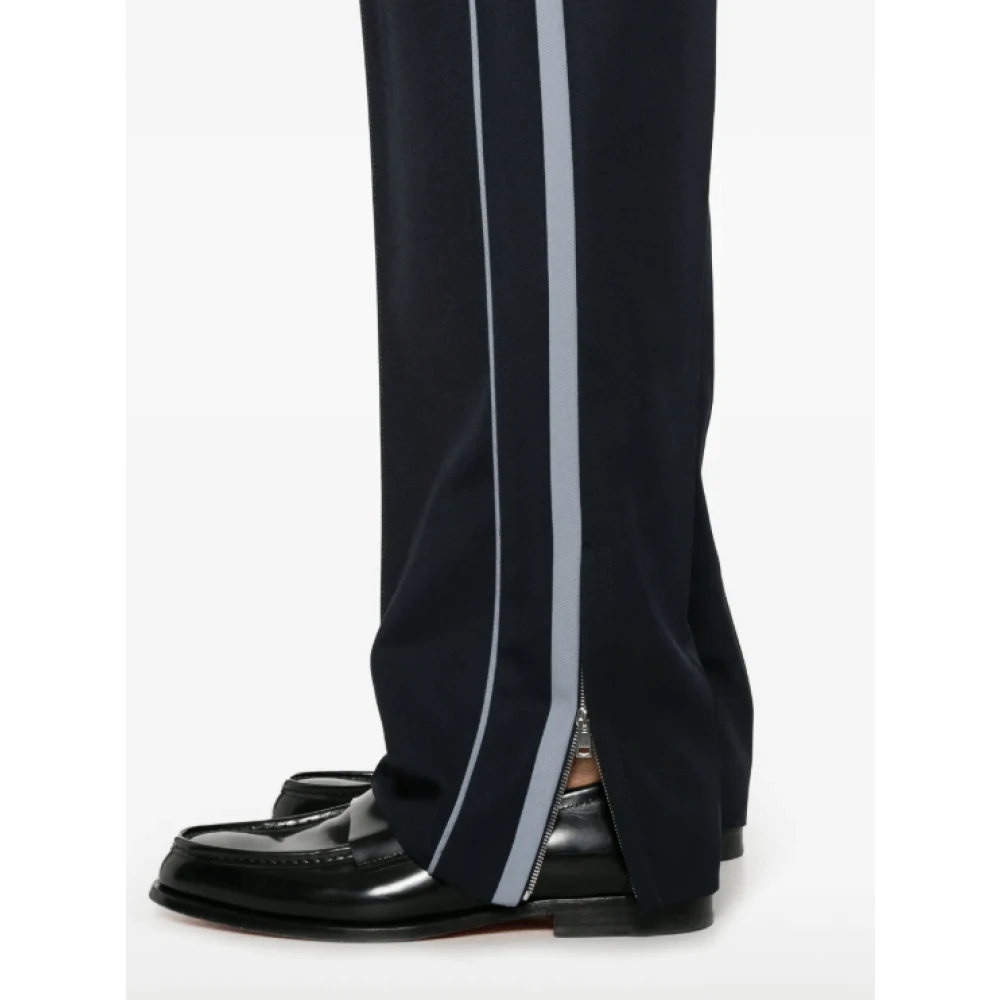 Gucci Blauwe Logo-Patch Broek Blue Heren