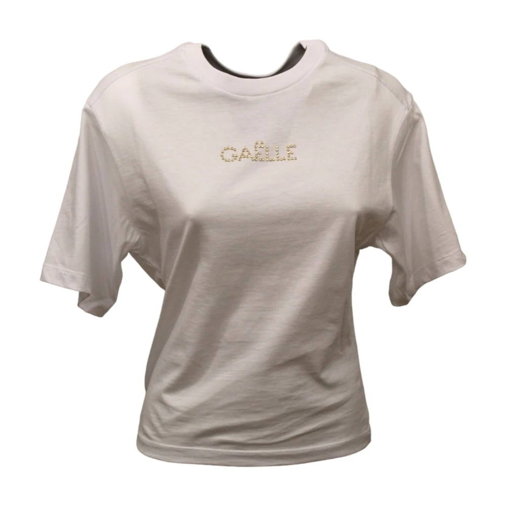 Gaëlle Paris Korte Mouw T-shirt Beige Dames