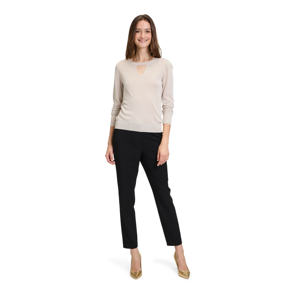 Betty & Co Sprankelende Gebreide Trui Beige Dames