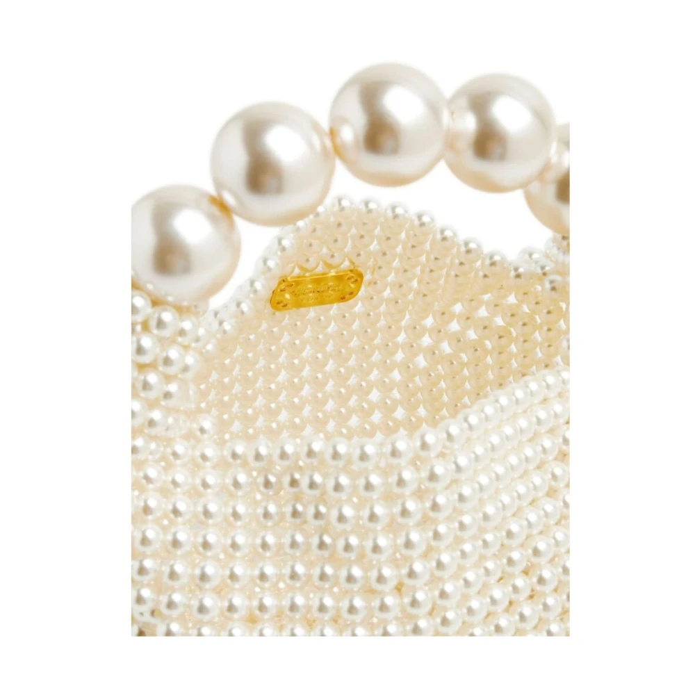 Vanina Parel Kralen Handtas White Dames