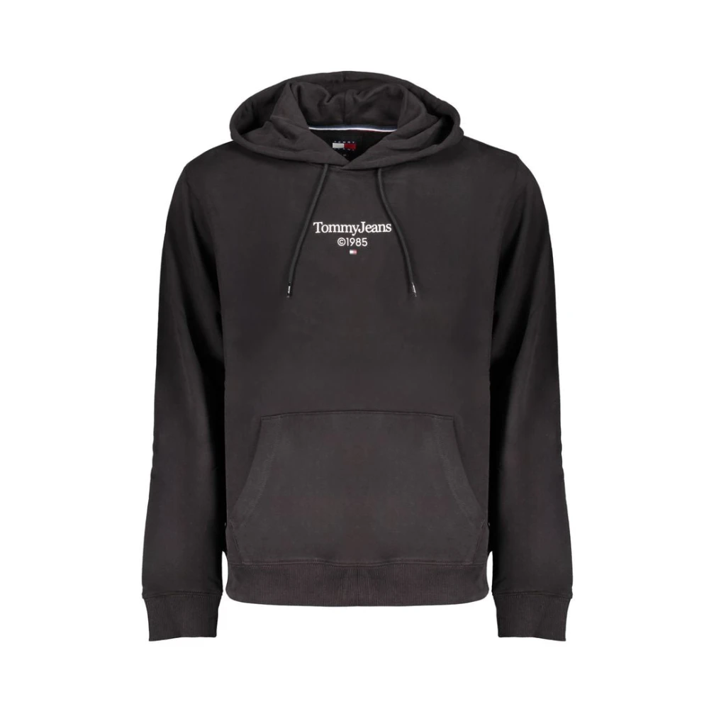 Tommy Hilfiger Men's Black Hoodies, Xl, Cotton Hooded Sweatshirt