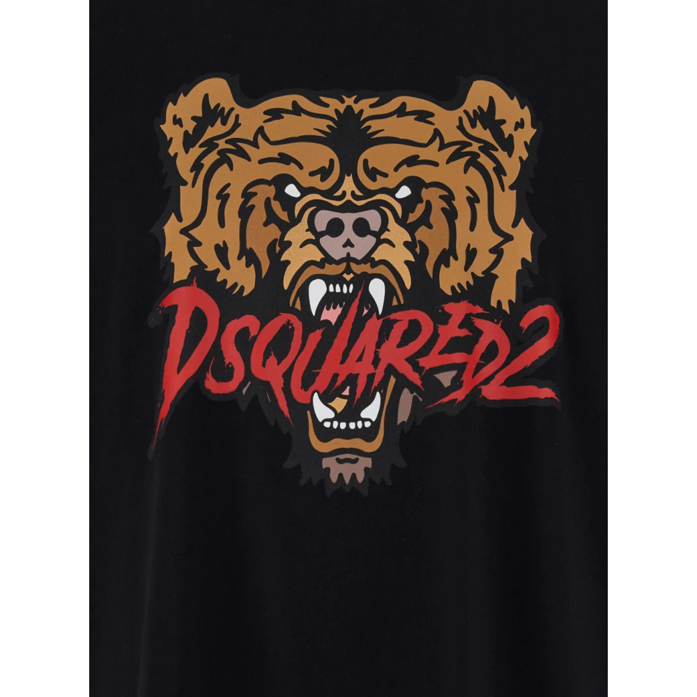 Dsquared2 Bear Print T-shirt Zwart Black Heren