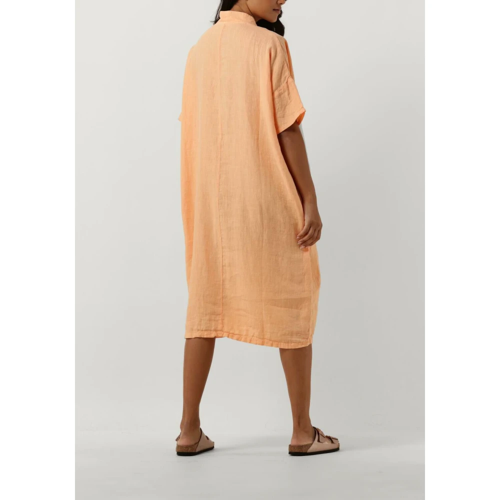 Penn&Ink N.Y Oranje Midi Jurk Elegante Stijl Orange Dames