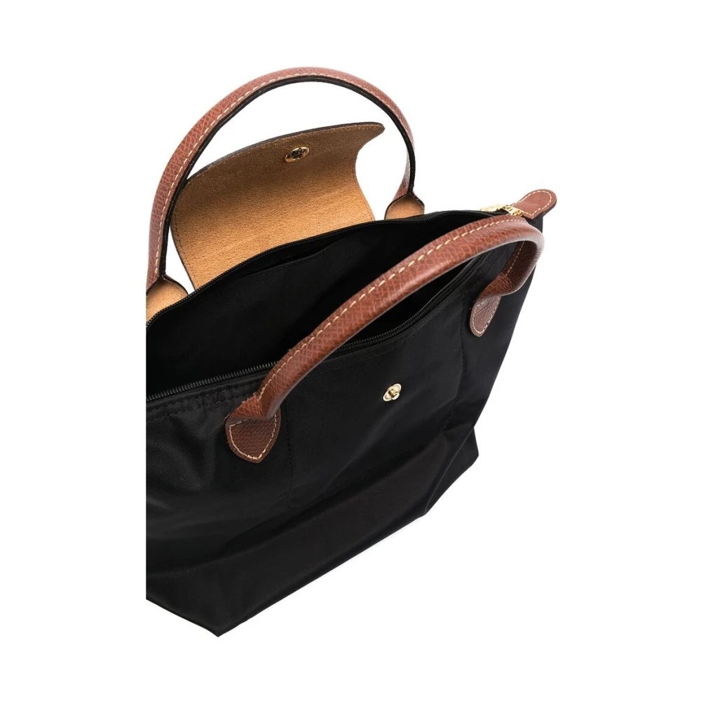 Longchamp Zwarte Leren Tote Tas Parijs Black Dames