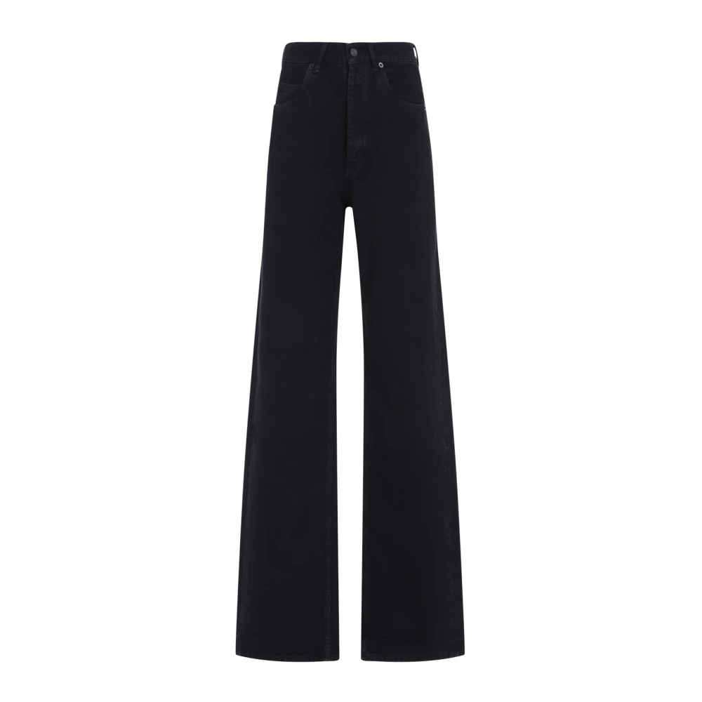 Saint Laurent Zwarte Katoenen Elegante Broek Black Dames