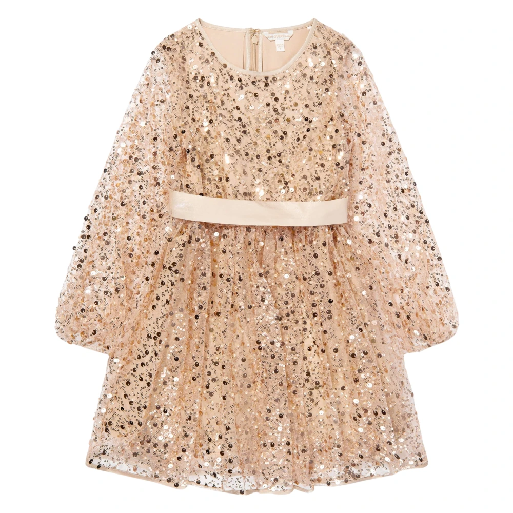 Guess Girls Beige Dresses, 4 Y, Sequin Tulle Dress