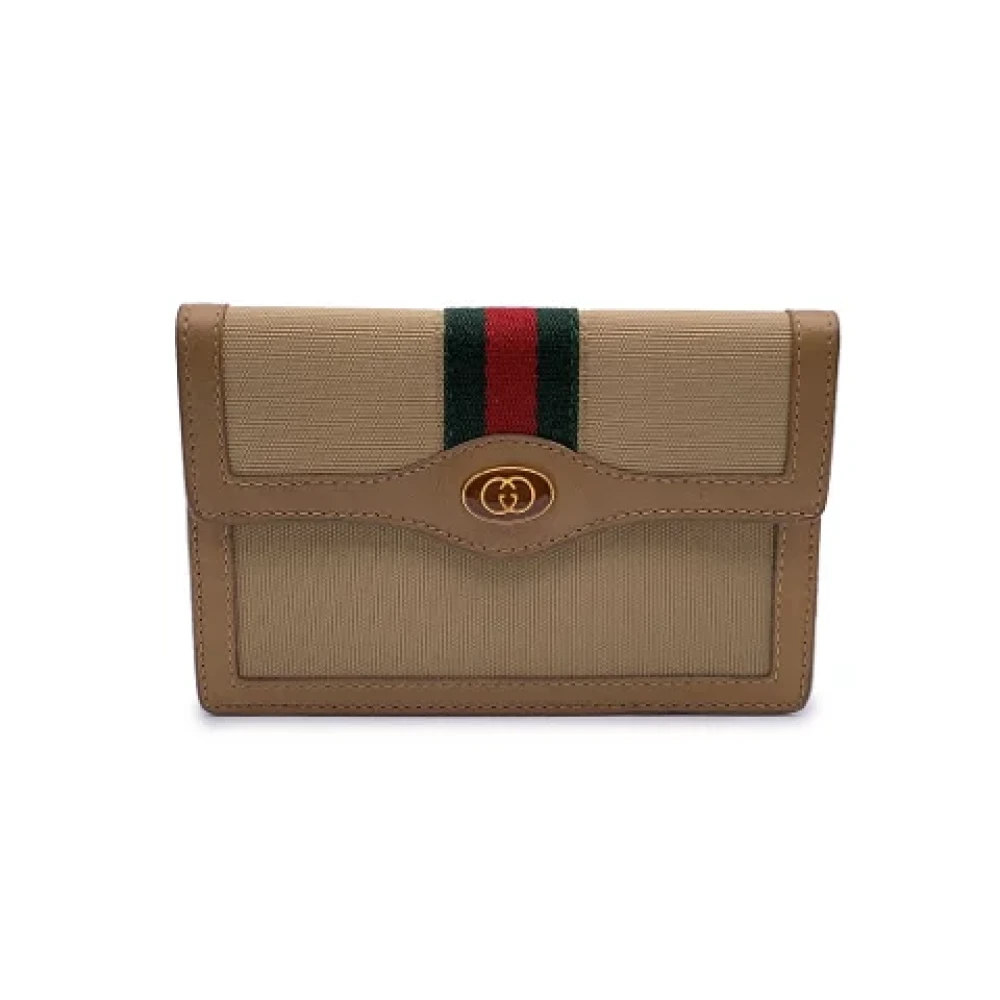 Gucci Vintage Pre-owned Canvas wallets Beige Dames