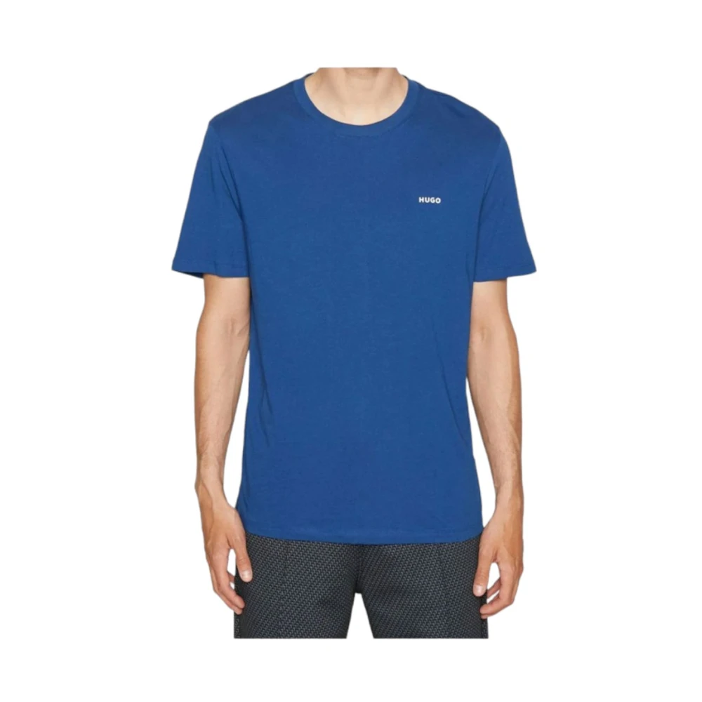 Hugo Boss Katoenen T-shirt Klassiek Model Blue Heren